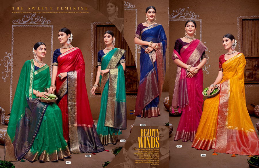 Saroj Rang Mala Organza Sequence Designer Sarees
